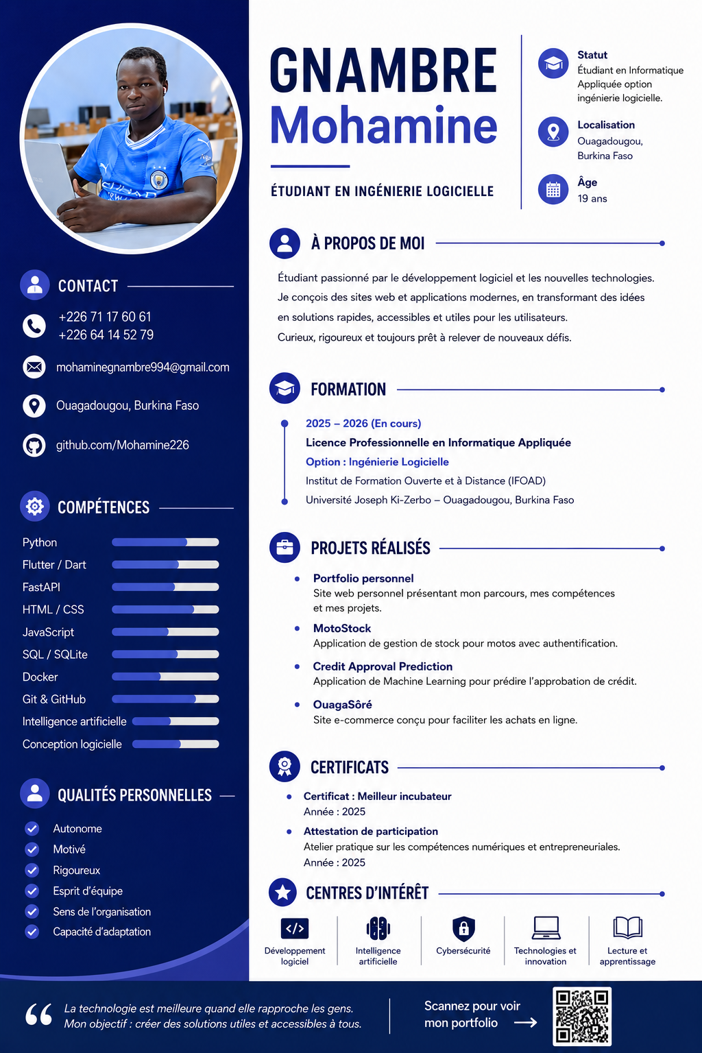 Aperçu du CV de Mohamine GNAMBRE
